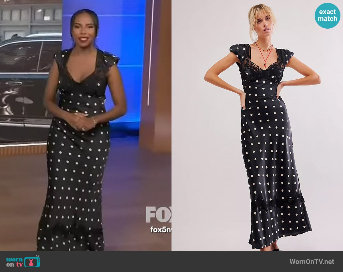 Free People Butterfly Babe Maxi Dress worn by Mona Kosar Abdi on Extra