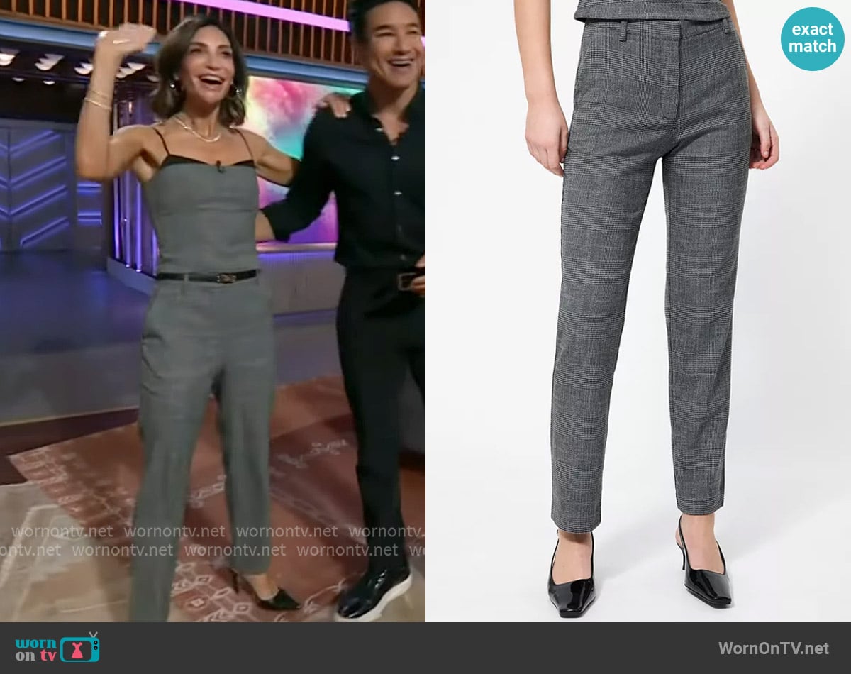 French Connection Cropped Slim-Fit Plaid Cigarette Pants worn by Courtney Lopez on The Kelly Clarkson Show