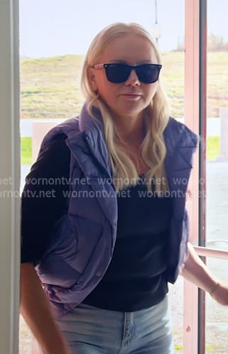 Galyna’s blue cropped puffer vest on The McBee Dynasty Real American Cowboys
