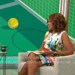 Gayle King’s painted print dress on CBS Mornings