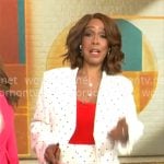 Gayle King’s white polka dot suit on CBS Mornings