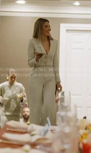 Georgina’s cropped tweed jacket and pants on In The City
