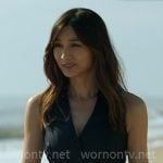 Gigi’s navy belted romper on The Five Star Weekend