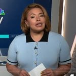 Gilma's blue contrast button front dress by NBC News Daily