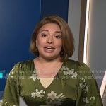 Gilma’s green floral v-neck dress on NBC News Daily