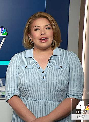 Gilma’s light blue ribbed polo dress on NBC News Daily