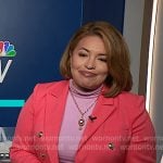 Gilma's pink double breasted blazer on NBC News Daily