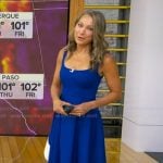 Ginger’s blue asymmetric hem dress on Good Morning America