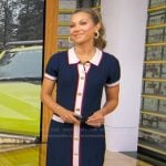 Ginger's blue contrast button front dress on Good Morning America