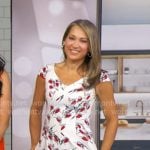 Ginger’s white bird print dress on Good Morning America