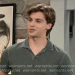Gio’s textured green polo shirt on General Hospital