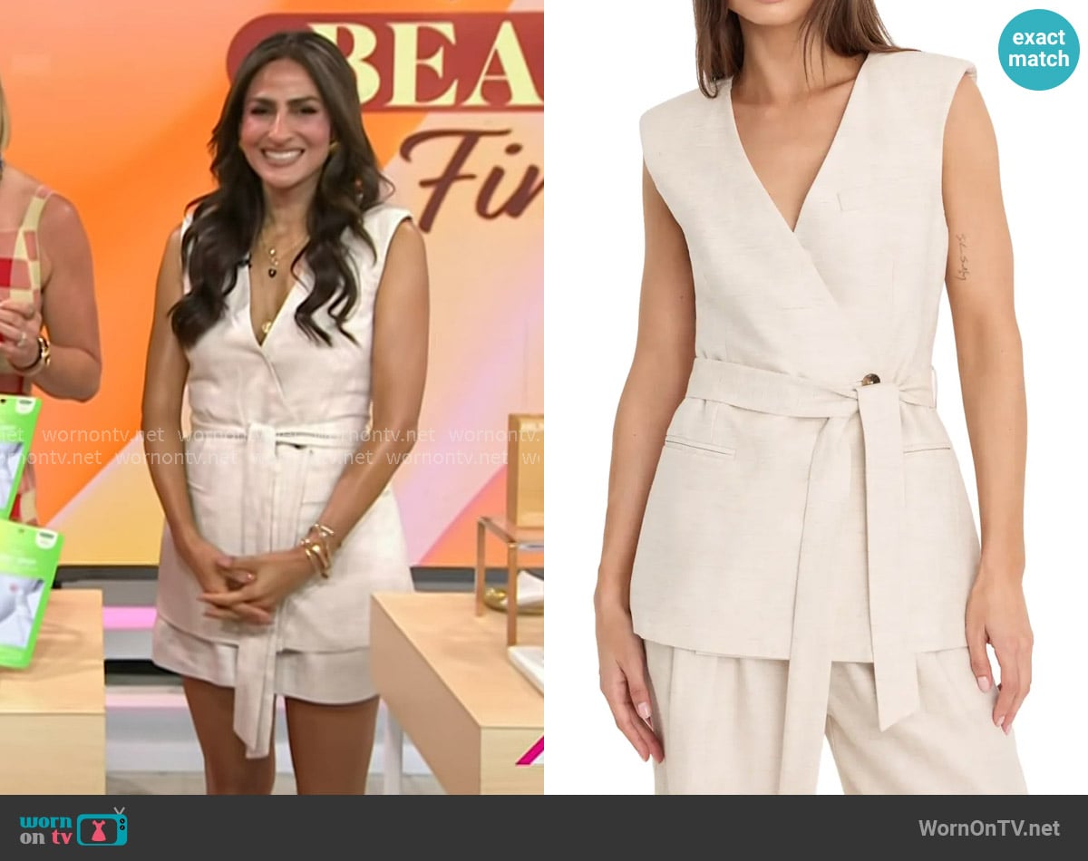 Ami Desai’s ivory belted wrap top on Today Ami Desai’s ivory belted wrap top on Today