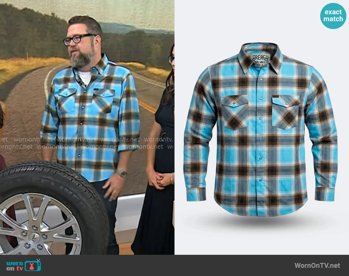 Rutledge Wood’s blue plaid shirt on Today