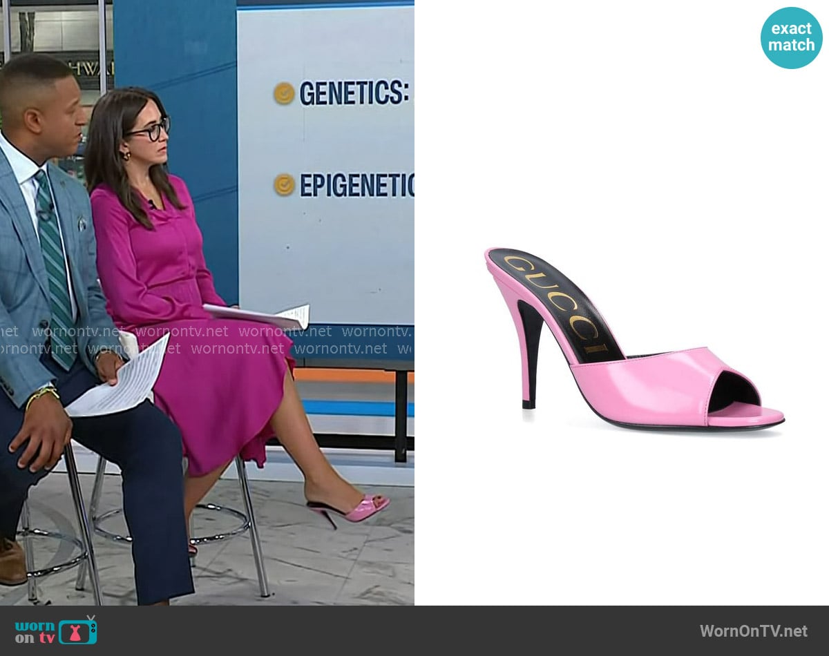 Gucci High-Heel Slide Sandals worn by Savannah Sellers on Today