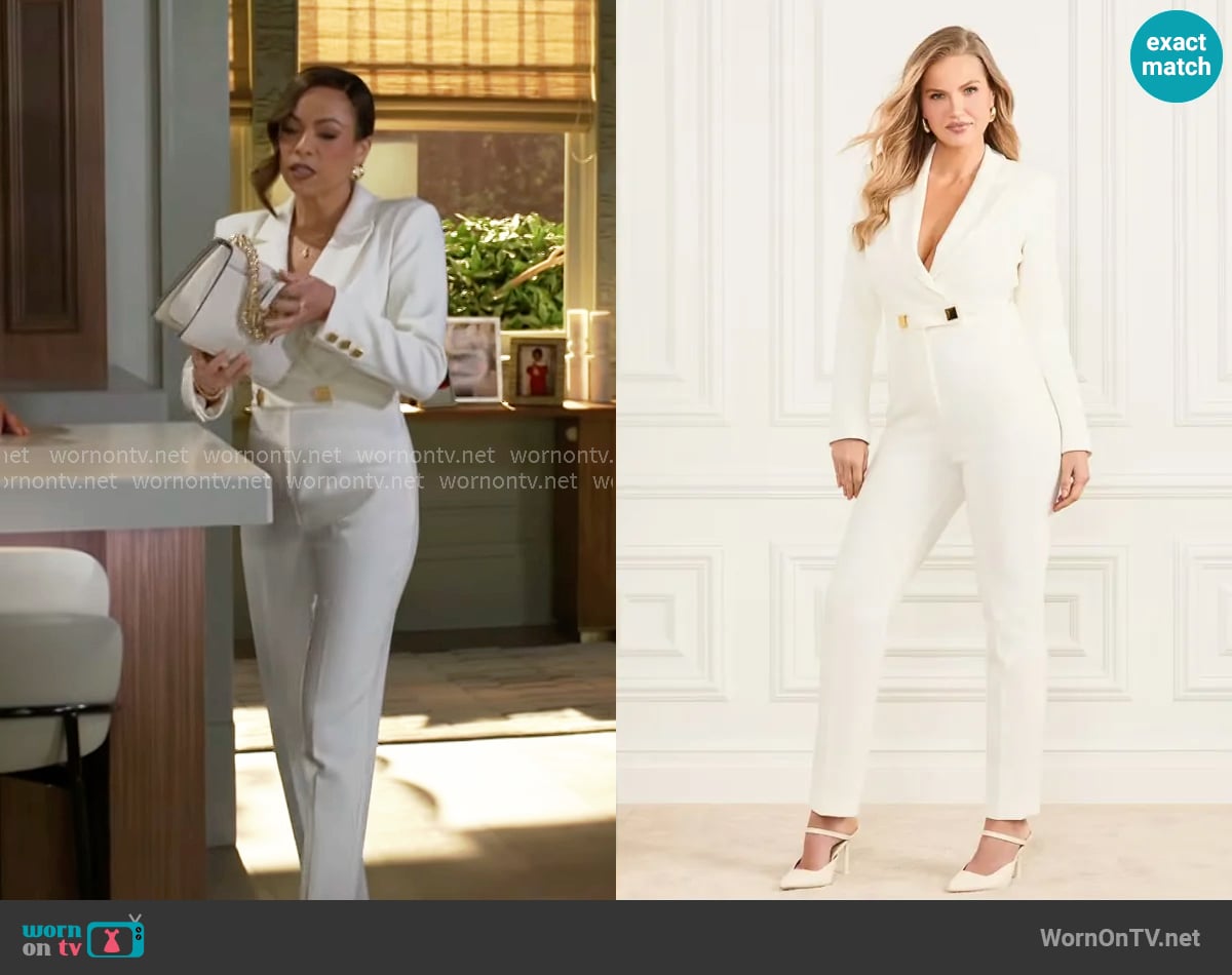 Guess Zadie Blazer Jumpsuit worn by Nicole Dupree Richardson (Daphnee Duplaix) on Beyond the Gates