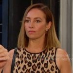 Gwen's beige leopard sleevelss dress on Days of our Lives