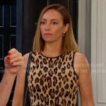 Gwen’s beige leopard sleevelss dress on Days of our Lives