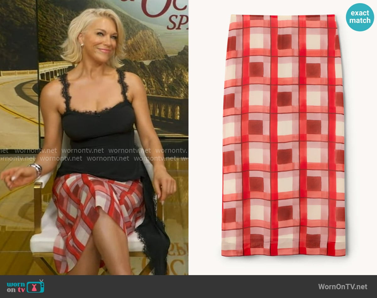 Gwyn Chloe Skirt worn by Hannah Waddingham on Good Morning America