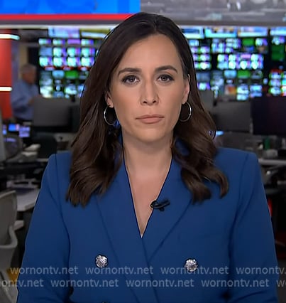Hallie’s blue double breasted blazer on Today