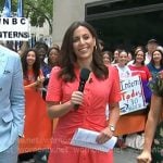 Hallie’s coral ruched shirtdress on Today