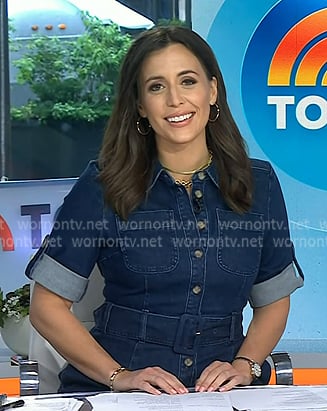 Hallie’s denim belted shirtdress on Today