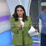 Hallie's green blazer and pants on Today