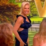 Hannah Waddingham's navy ruffle dress on The View