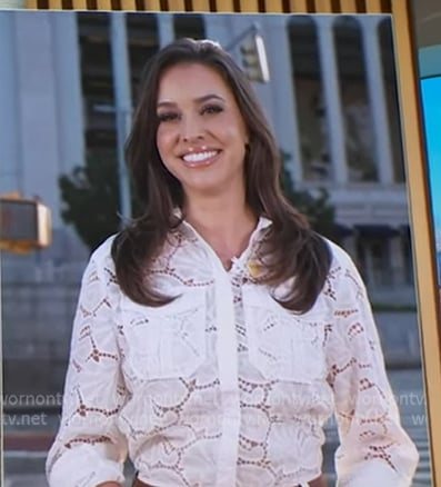 Hanna’s white embroidered shirt on Good Morning America