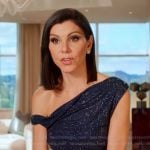 Heather’s blue sequin confessional dress on The Real Housewives of Orange County