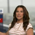 Heather’s geometric print belted dress on Good Morning America