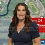 Heather’s navy puff sleeve dress on Good Morning America