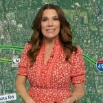 Heather's red floral print dress on Good Morning America
