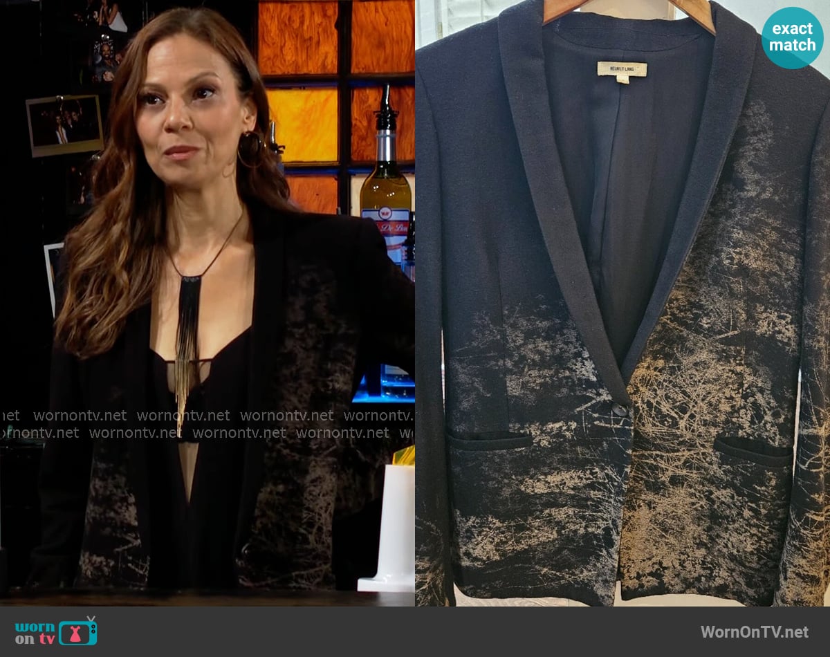Helmut Lang Printed Blazer worn by Sienna Bacall (Tamara Braun) on The Young and the Restless