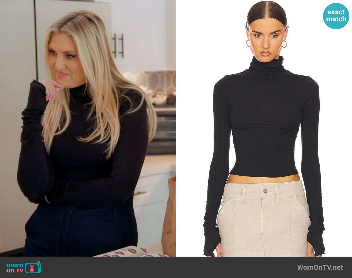 Helsa Long Sleeve Turtleneck in 2nd Skin Jersey worn by Gina Kirschenheiter on The Real Housewives of Orange County