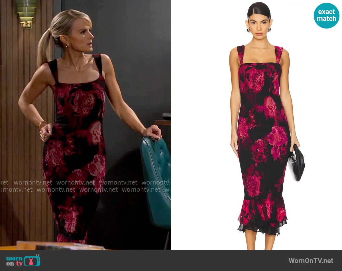 Hemant and Nandita Smocked Midi Dress worn by Vanessa McBride (Lauren Buglioli) on Beyond the Gates