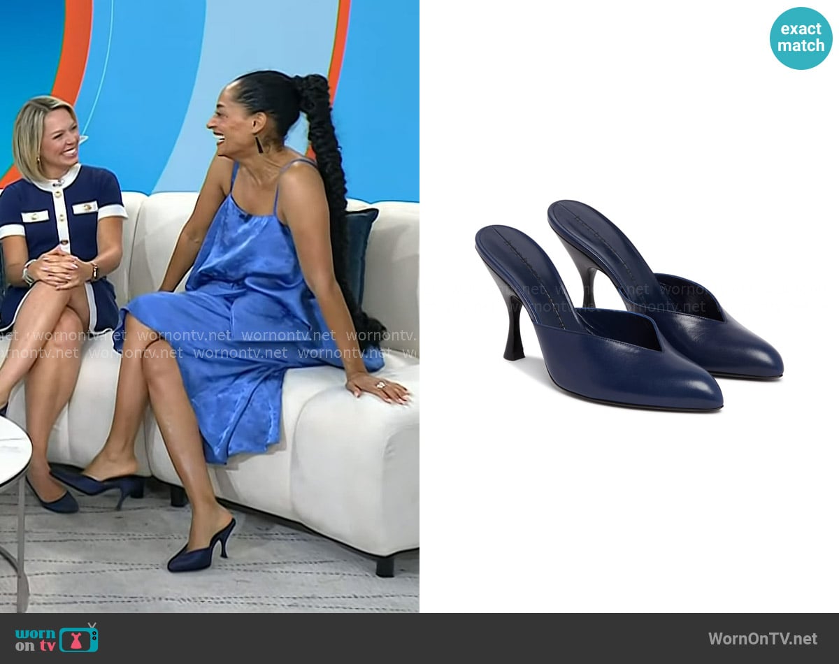 Tracee Ellis Ross’s navy leather mules on Today