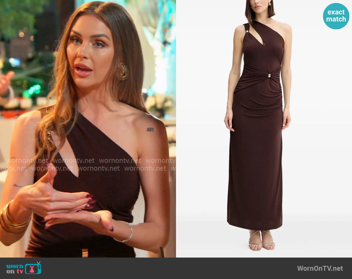 Herve Leger Aurora cut-out ring-detail maxi dress worn by Lala Kent on The Valley