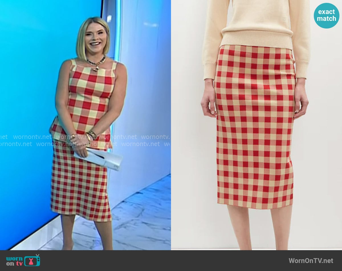 High Sport Petra Gingham Skirt worn by Jenna Bush Hager on Today