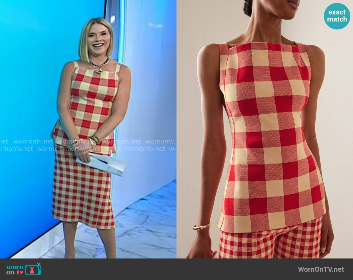 High Sport Asher Gingham Top worn by Jenna Bush Hager on Today