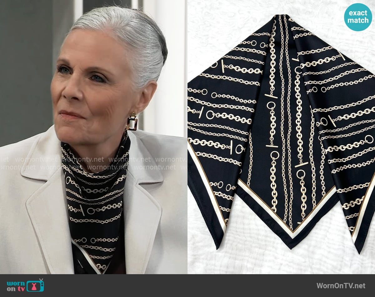 H&M Chain Link Scarf worn by Tracy Quartermaine (Jane Elliot) on General Hospital