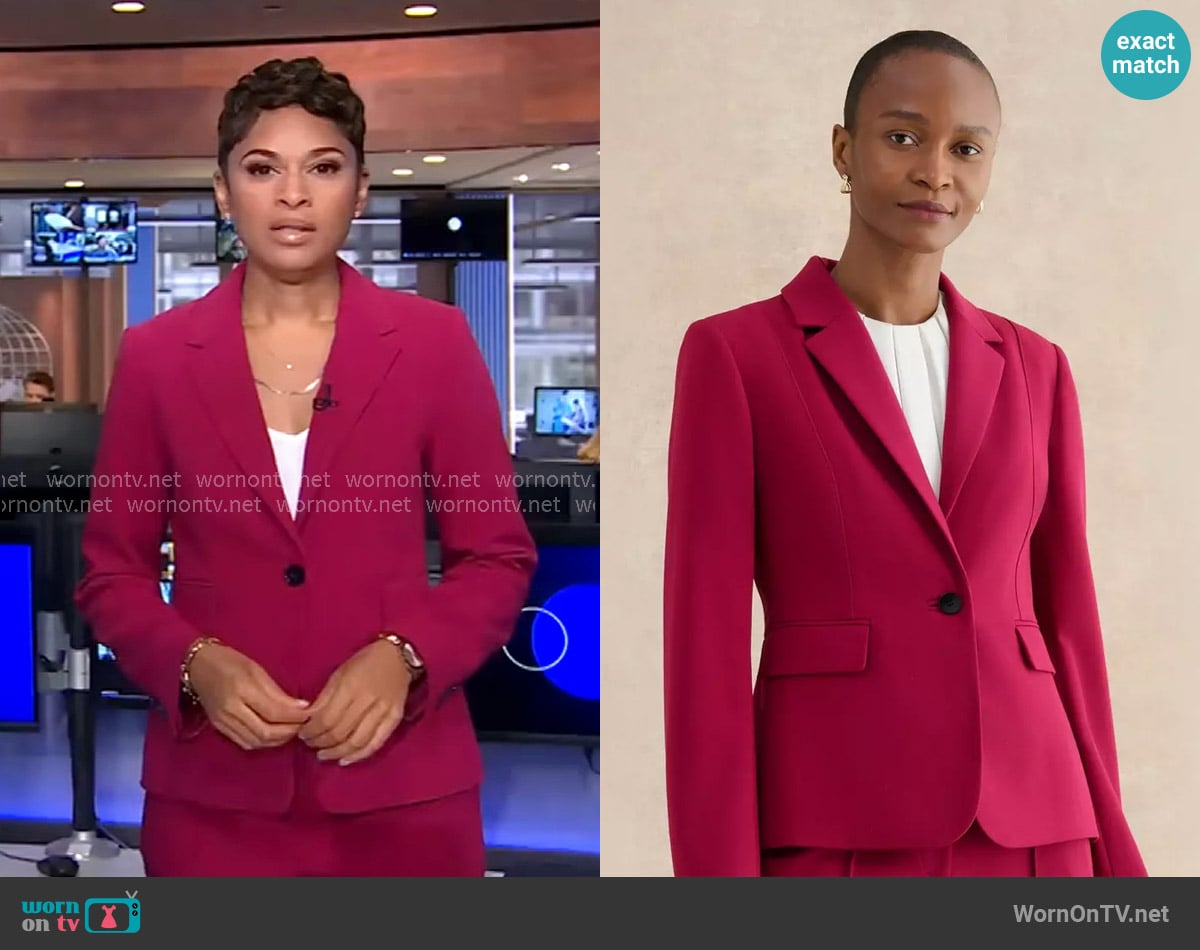 Jericka’s pink blazer on CBS Evening News Jericka’s pink blazer on CBS Evening News