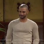 Holden’s beige sweater and white pants on The Young and the Restless