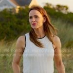 Hollis’ knit top with contrast trims on The Five Star Weekend
