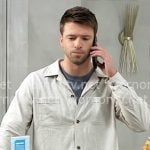 Hudson's light beige overshirt on General Hospital