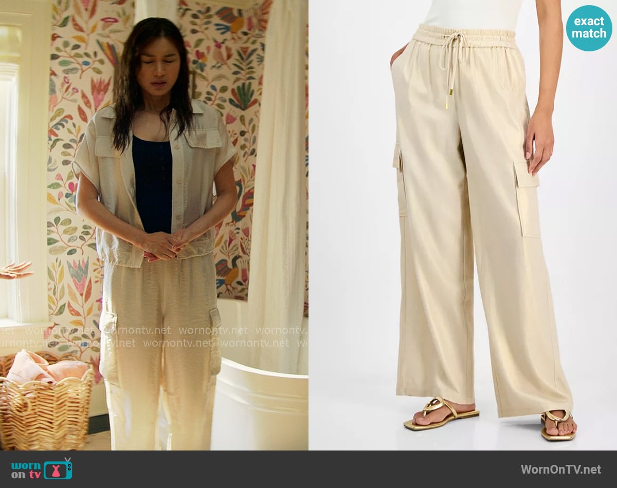 INC International Concepts Drawstring Cargo Pants worn by Gigi Ling (Gemma Chan) on The Five Star Weekend