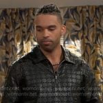 Izaiah’s leather shirt with eyelet cutouts on Beyond the Gates