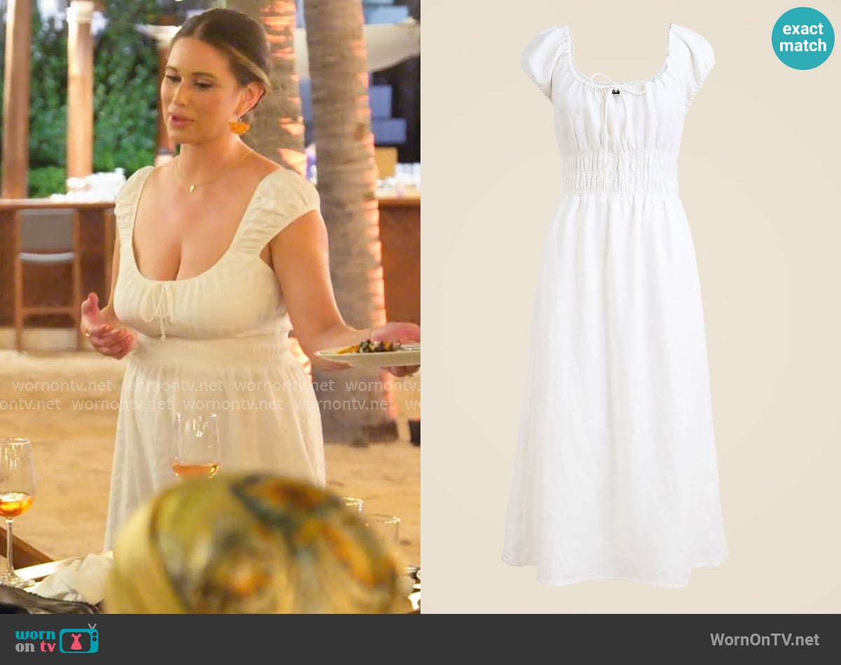 J. Crew Cap-sleeve midi dress in linen worn by Nia Booko on The Valley