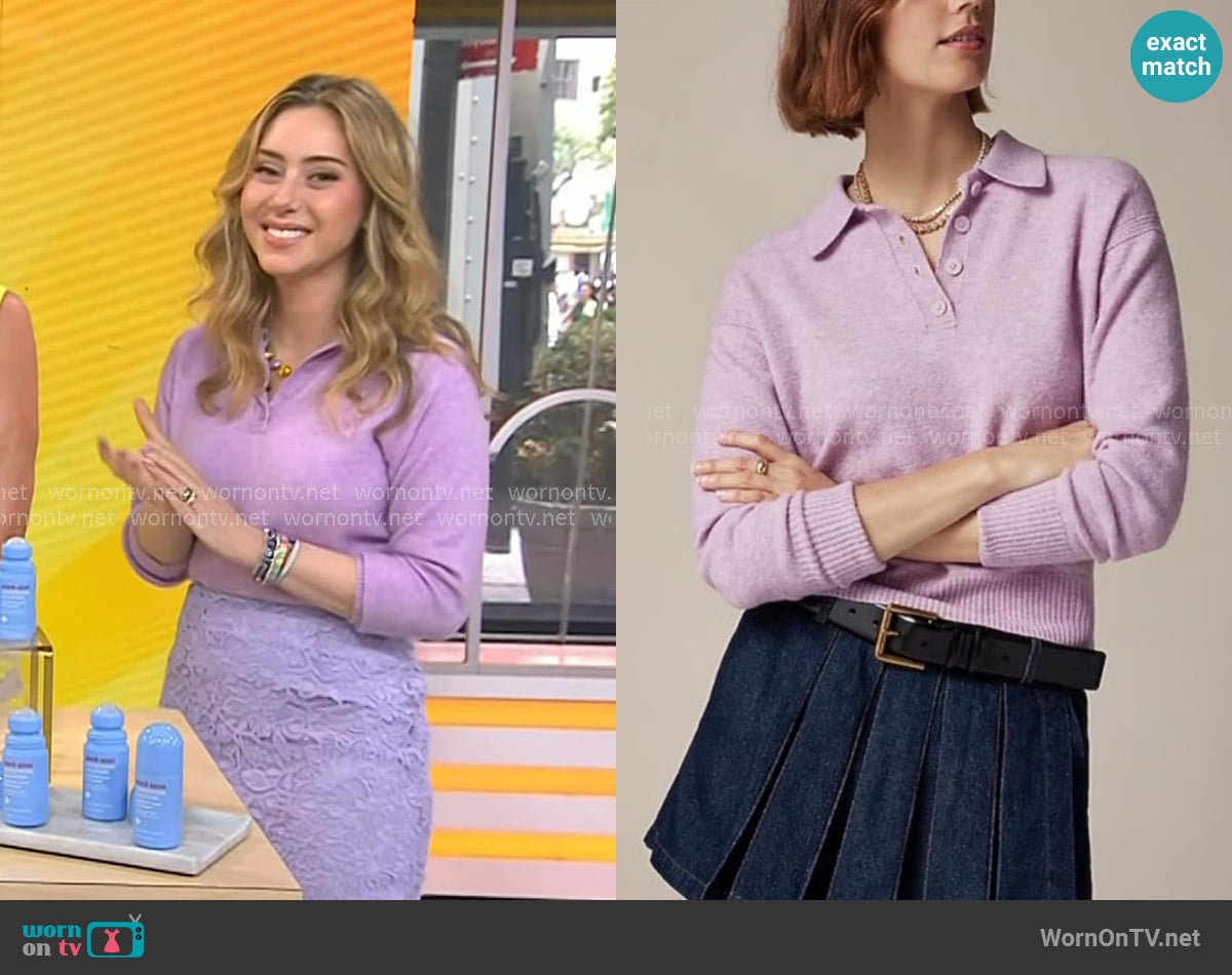 J. Crew Collared Polo Sweater in Supersoft Yarn worn by Dr. Shereene Idriss on Today
