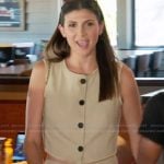 Janet’s beige canvas vest on The Valley