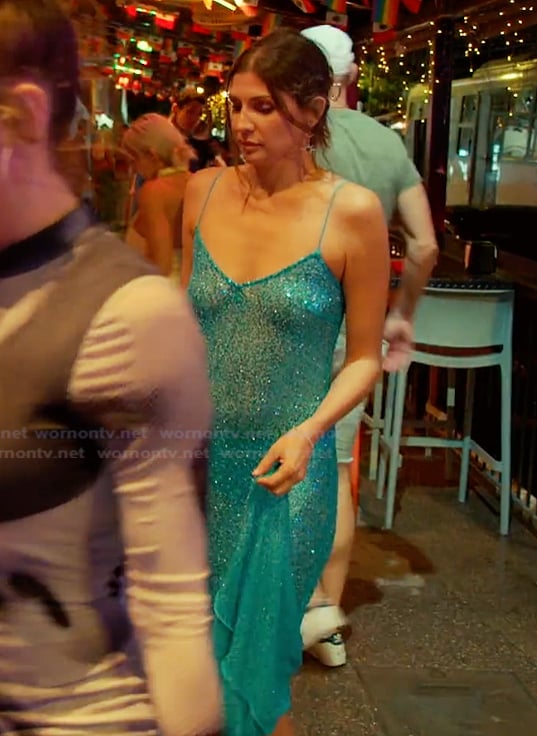 Janet’s blue sequin dress on The Valley